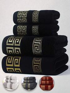 Ensemble de serviettes de bain en microfibre tissée rayée, absorbante, à séchage rapide, écologique, douce, style cabane, serviettes de plage, salle de bain d'hôtel - Product Image 4