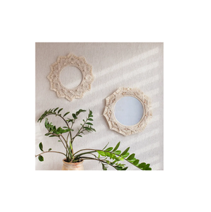 Finition naturelle et miroir mural en macramé durable Design créatif Looks tendance Décoration de Noël Décoration de la maison - Product Image 4
