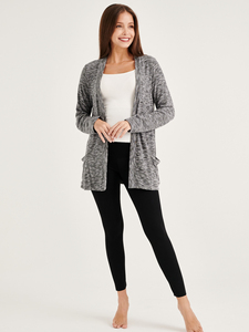 Cárdigan largo gris informal para mujer de Ilese, superventas, suéter de punto básico, Chaqueta con bolsillo para invierno - Product Image 5