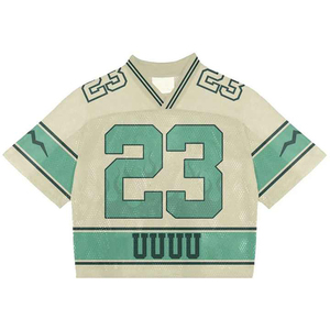 <b>High</b> Quality Breathable Mesh Short Sleeve American Football Jersey 100% Polyester Moisture-Wicking Customizable Low MOQ - Product Image 5