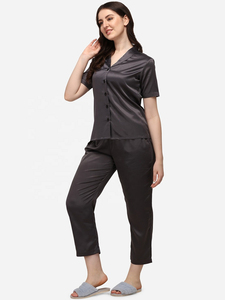 Ropa de dormir de satén con estampado digital personalizado 100% pijamas de seda pura conjunto de pijamas de seda de Invierno para mujer con alta calidad - Product Image 4