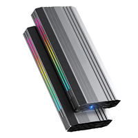 Untuk Enclosure SSD M.2 Aluminium 10Gbps dengan Lampu RGB Mendukung Protokol Ganda NVMe NGFF USB3.2