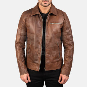 Blouson d'aviateur en cuir léger pour hommes à vendre blouson d'aviateur personnalisé pour hommes de vente chaude - Product Image 1