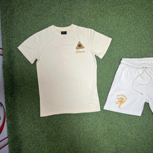 Ensemble chemise et short décontracté pour homme, été, 2 pièces, coton respirant, taille ample - Product Image 1