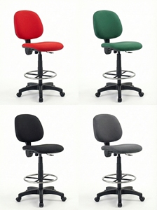 Hot Sale Eco Modern Drafting <b>Stool</b> Gas Lift Swivel Footrest Ring Fabric Upholstered ARSU Star Base Casters Steel Hospital Office - Product Image 6