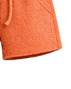 Pantalones Cortos de Sherpa Color Naranja Óxido para Mujer, Cómodos, Suaves, de Felpa, para Estar en Casa, Cintura Elástica con Cordón, Casuales, para Invierno - Product Image 5