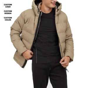 Chaqueta acolchada de alta calidad para hombre, logotipo personalizado, invierno, Color Beige, cuello levantado, transpirable, nailon, algodón, chaqueta con logotipo personalizable - Product Image 2