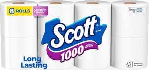 Papier toilette Scott 1000, 8 rouleaux, compatible avec les fosses septiques, papier toilette 2 plis - Product Image 5