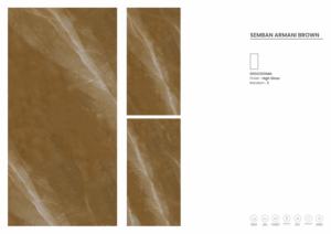 Azulejos de Porcelana SEMBAN ARMANI Marrón de Alto Brillo, 600x1200 - Product Image 3