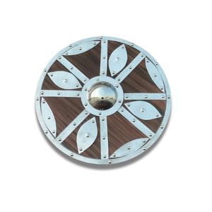 Bouclier Viking de conception médiévale sur mesure, unique, en bois lourd, en acier à haute teneur en carbone, qualité professionnelle OEM, bricolage, cuir personnalisé - Product Image 1