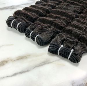 Extensions de cheveux humains vierges 100% Remy indiennes en gros, qualité 12A, non traitées, double trame machine, vague profonde lâche, super vague - Product Image 1