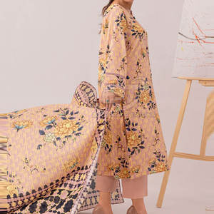 Ensemble de 3 pièces de vêtements, shalwar kameez de créateur, dupatta, ensemble de costume en coton/polyester d'hiver, pour femmes pakistanaises - Product Image 2