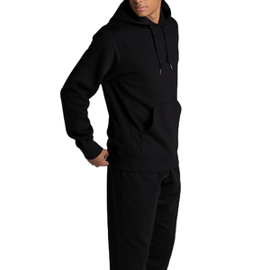 Venta al por mayor 2 uds 100% algodón pulóver sudaderas con capucha hombres logotipo personalizado bordado polar ropa de invierno bolsillo serigrafía liso teñido - Product Image 2