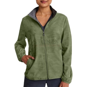 Veste de travail tricotée personnalisée à col montant zippé pour femme, avec poignets élastiqués, 2 poches latérales et manches longues – Collection Automne - Product Image 1