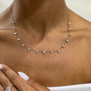 Trendy IGI Certified Marquise Cut VVS Lab Grown Diamond 14K Collar de boda de oro sólido para mujer Joyería de moda al mejor precio - Product Image 6