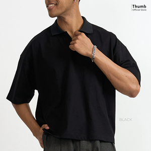 Oversized Signature for Polo Shirt-Anti-Wrinkle Oxford Fabric Solid Embroidered Logo Long Length Sizes XL-6XL - Product Image 6