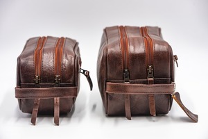 Bolsa con cremallera ecológica personalizada, bolsa de viaje de estilo Vintage única para artículos de tocador, bolsa de maquillaje de cuero con logotipo, venta al por mayor, - Product Image 2