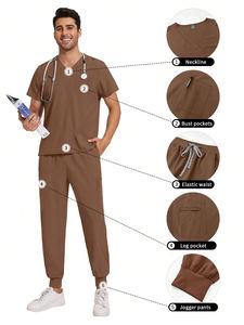 Uniformes médicos personalizados Proveedor OEM Bangladesh Enfermera Scrubs Unisex Hospital Wear Doctor Ropa Cuidado DE LA SALUD Vestido Exportaciones - Product Image 3