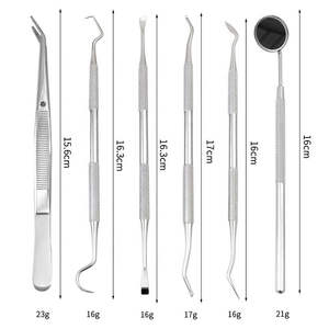 Kit de Exploración Dental de 6 Piezas con Fuente de Alimentación Manual, Certificado CE ISO13485, Herramientas de Limpieza Dental de Acero Inoxidable para Diagnóstico, Dentista - Product Image 3