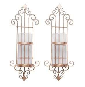 Soporte de vela de metal personalizado de diseño elegante montado en la pared para el hogar Hotel iluminación colgante decoración uso portavelas. - Product Image 1
