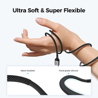 Kabel Data UNIEAN Tipe-C 100W Pengisian Cepat Berlapis Silikon untuk IOS/Komputer/Earphone