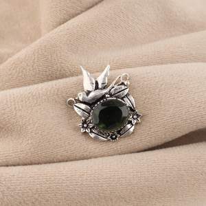 Pendentif en argent sterling avec pierre précieuse tourmaline verte, collier fait main en argent 925, pierre de naissance d'octobre, cadeau pour femme, coupe ovale, IGI - Product Image 4