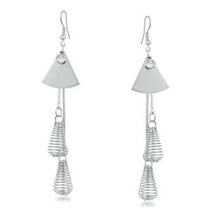Pendientes colgantes de piedra chapados en plata Urthn Trendy 1310621 para fiesta de boda o regalo Material de oro rosa chapado en rodio - Product Image 1
