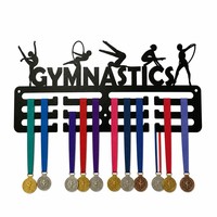 Support mural pour médailles de gymnastique, présentoir de médailles en métal découpé au laser avec silhouette de gymnaste, cadeau pour les gymnastes