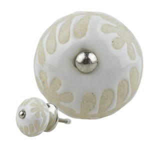 Perilla de cerámica india de hardware único, decoración de acabado pintada completa tradicional, diseño antiguo, perillas de mango para decoración del hogar, porcelana - Product Image 1