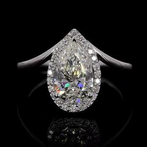 แหวนหมั้นเพชรสำหรับผู้หญิง1.80 CT Lab ขนาด14K สีทองคำขาวเครื่องประดับงานแต่งงานแบบยั่งยืน - Product Image 4