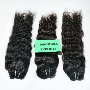 Extensions de cheveux indiens vierges non traités Remy, faisceaux de couleur noire, vague de corps bouclée et cuticule droite alignée, vendeur de confiance - Product Image 2