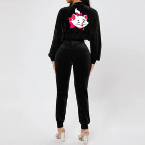 ชุดวอร์มกำมะหยี่แบบ 2 ชิ้นสำหรับผู้หญิง ปี 2026 พร้อมโลโก้ OEM แบบกำหนดเอง กางเกงวอร์ม เสื้อฮู้ดดี้ ชุดวอร์มกำมะหยี่สำหรับสาวๆ - Product Image 4