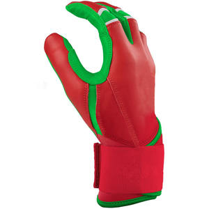 Gants de frappe de baseball personnalisés, couleur rouge, verte et blanche, sangle de poignet, durables, légers, respirants, logo personnalisé pour les professionnels - Product Image 5