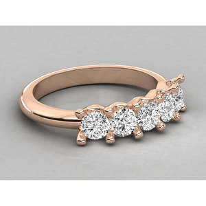 Anillo Brillante de Oro de 9K para Mujer con Diamante Cultivado en Laboratorio de Corte Redondo Estilo Solitario - Product Image 1