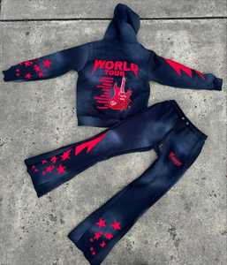 Sweat à capuche respirant et surdimensionné pour hommes, sweat-shirt d'hiver lavé à l'acide, pull-over, capuche, motif solide, ensemble pour hommes à la mode - Product Image 1