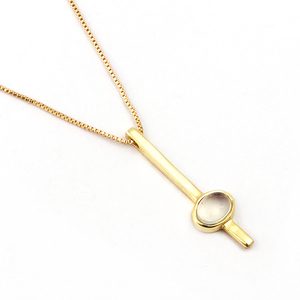 ชุดเครื่องประดับสร้อยคออัญมณีทรงรีแบบขัดเงาสีทองทำด้วยมือ - Product Image 2