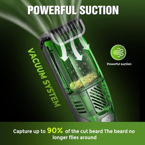Tondeuse à cheveux de précision pour homme, tondeuse à moustache, longueur réglable, alimentation USB, tondeuse à poils du visage tout-en-un avec aspiration - Product Image 5