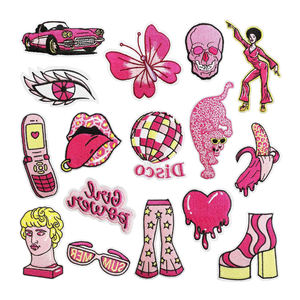 Vente en gros de patchs design pour petites et grandes appliques de broderie patchs en tissu croisé thermopressés avec logo personnalisé - Product Image 5