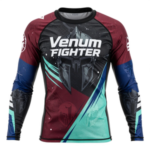 Camiseta de Compresión Deportiva Personalizada para Hombre, Manga Larga, Secado Rápido, Fabricante de Ropa Deportiva, Pedidos al por Mayor, Camiseta de Compresión Venum Fighter - Product Image 4