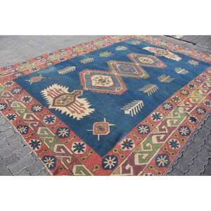 Alfombra Turca de 9.6x13 pies, Alfombra Vintage, Alfombra de Lana con Puntos Azules - Product Image 3