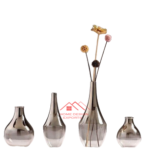 Florero de Vidrio Nórdico Minimalista Moderno, Forma Personalizable, Florero de Vidrio con Degradado Dorado Creativo - Product Image 6