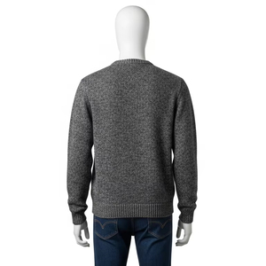 Pull en laine acrylique tricoté par ordinateur pour hommes Pull d'hiver doux et chaud Col rond à manches longues Tricots pour le bureau et l'extérieur. - Product Image 3