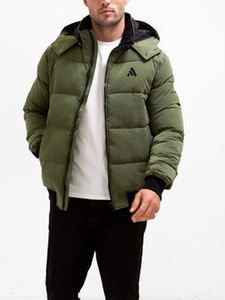 Chaqueta de Hombre Personalizada con Capucha y Cuello Alto, Cortavientos, Acolchada, 100% Poliéster con Relleno de Algodón, Chaquetas con Cremallera para Hombre - Product Image 3