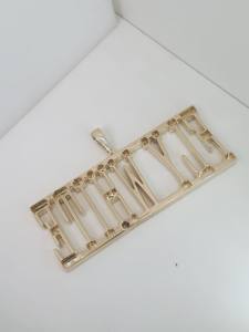 จี้เพชรโมอิสซาไนท์สีเงินแท้925ดีไซน์เป็นเอกลักษณ์ของผู้ชายจี้เพชรแบบสองโทนจี้ชุบทองที่สวยงาม - Product Image 6