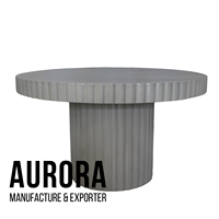 Nouvelle table à manger ronde en béton gris de style moderne, mobilier d'extérieur pour hôtel et villa, prix compétitif