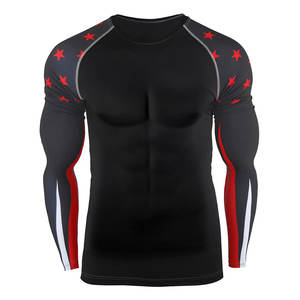 Protector de erupción de compresión para hombre de manga larga reciclado de alta calidad Impresión personalizada para entusiastas de MMA - Product Image 5