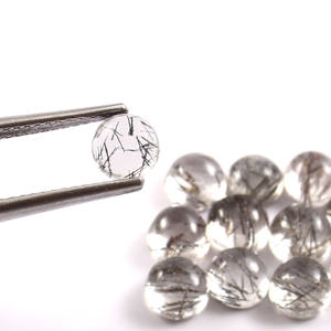 8X8MM AAA ++ หินควอตซ์เจียระไนแบบหยาบสีดำธรรมชาติ6-6.5ความแข็งกึ่งมีค่าอัญมณีหลวมทำเครื่องประดับ - Product Image 2