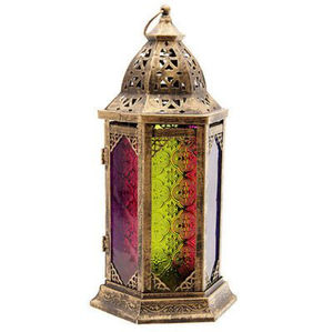 Lanterne à bougie en métal et verre de style islamique marocain pour la décoration de jardin et de la maison, lanternes de table et de sol faites à la main - Product Image 5