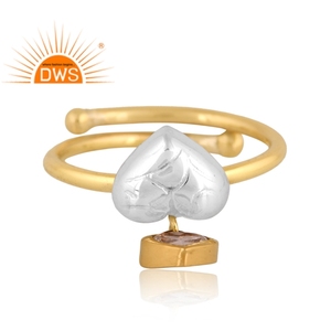 Dernière conception laiton naturel vert améthyste pierre précieuse bague Demi bijoux fins pour les femmes cadeau pour elle - Product Image 3