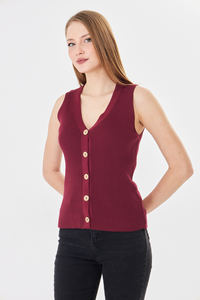 Chaleco de Pana Tejido para Mujer, Estilo Casual y Elegante, Ropa de Invierno de Algodón con Decoración de Botones, Largo hasta la Cintura - Product Image 5